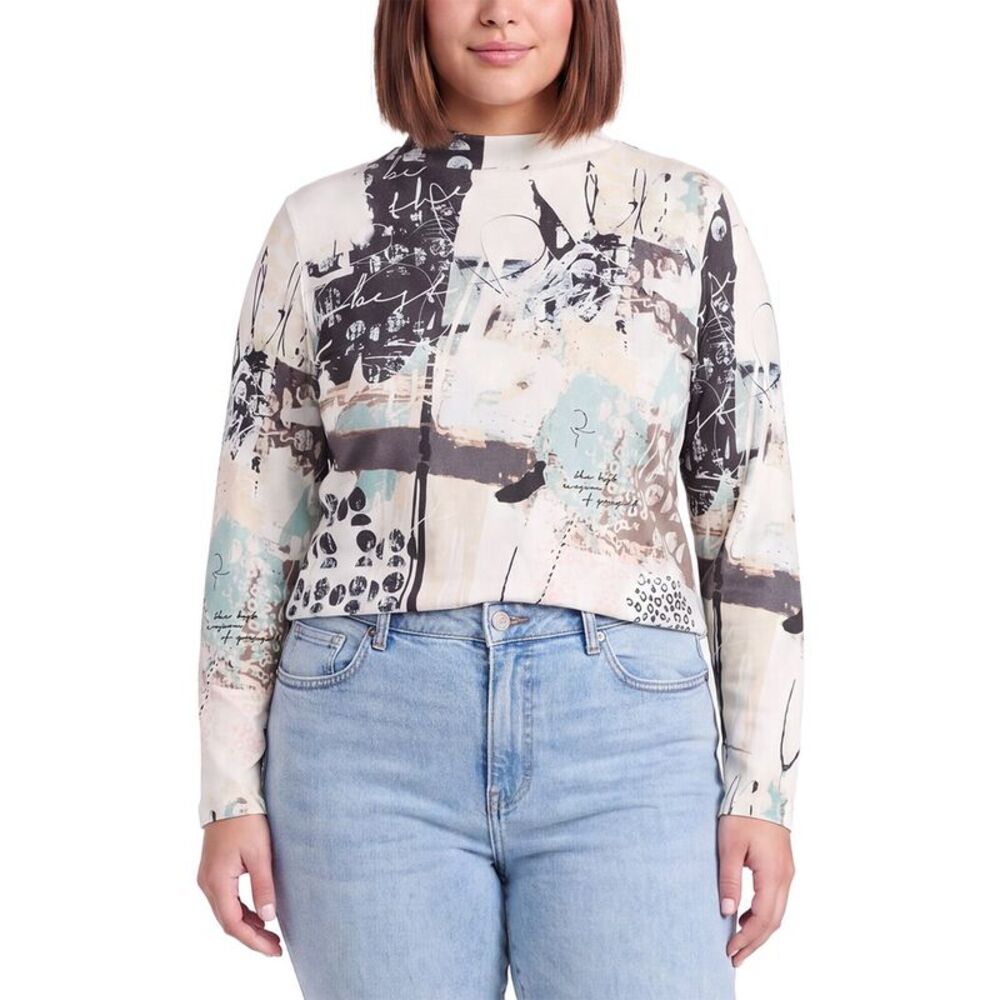 Picadilly Womens Crewneck Printed Top, Green